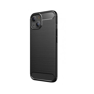 Husa iPhone 14 Plus, Silicon Negru, Carbon Pro